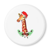 Christmas Giraffe Magnet