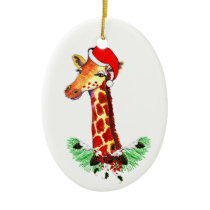 Christmas Giraffe Christmas Ornament