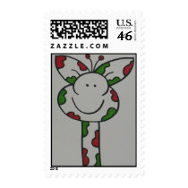 Christmas Giraffe Postage Stamps