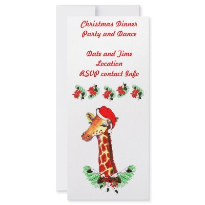 Christmas Giraffe Full Color Rack Card by orsobear