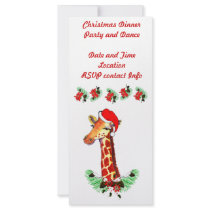 Christmas Giraffe Full Color Rack Card