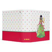 Christmas Girl dots Avery Binder