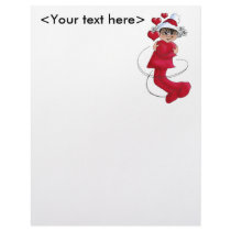 Christmas girl hugging letterhead