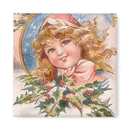 Christmas Girl in Pink magnet