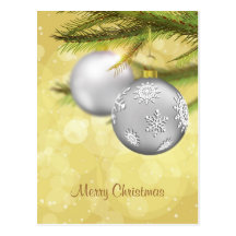 christmas glittering postcard