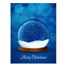 christmas glittering postcard