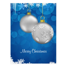 christmas glittering postcard