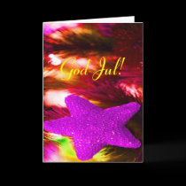Christmas God Jul Purple Star III cards