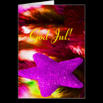 Christmas God Jul Purple Star III cards