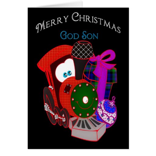 christmas godson train and gifts card zazzle christmas godson train and gifts card zazzle