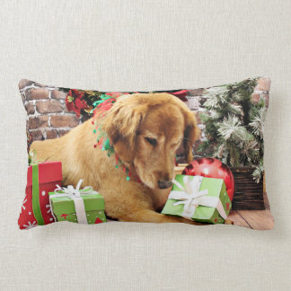 golden retriever pillow christmas