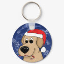 Christmas Golden Retriever Keychain by MenagerieMayhem Christmas Golden Retriever Keychain