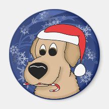 Christmas Golden Retriever Magnet