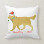 christmas pillow with golden retriever