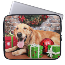 Christmas - Golden Retriever - Wrigley Laptop Sleeve
