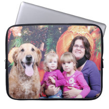 Christmas - Golden Retriever - Wrigley Laptop Computer Sleeves