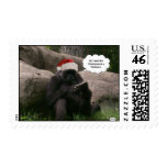 Christmas Gorilla Postage Stamp