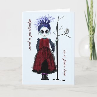 Christmas goth girl card