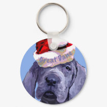Christmas Great Dane Puppy keychains