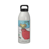 Christmas Great Dane - watercolor water bottles