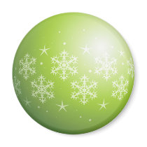 Christmas Green Bubble Snowflakes & Stars magnets