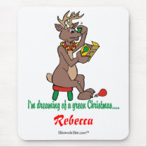 Christmas Green Nosed Reindeer mousepads