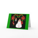 Christmas Green Wedding Floral Heart Wreath Card