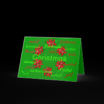 "Christmas Green Wreath Around The World" Card by Yve_13 "Christmas Green Wreath Around The World" Card
