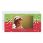 Christmas Greeting Candy Cane Photo Card