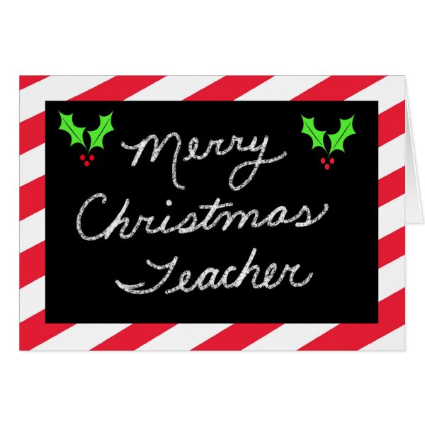 Christmas Greeting Card for Teacher -- Blackboard