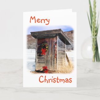 Christmas Greeting Card-Outhouse card