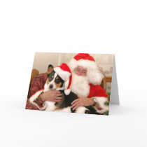 Christmas Greeting Card-Santa and his Welsh Corgi