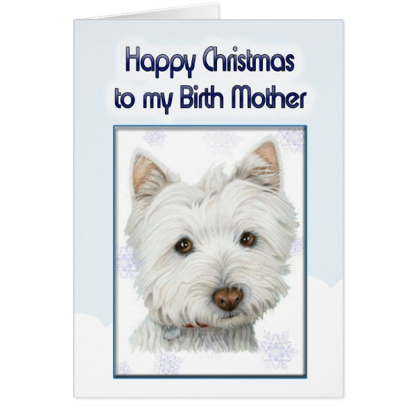 christmas greeting card, to birth mother with cute