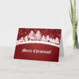 Christmas Greeting Cards Red And White Winter card