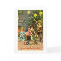 Christmas Greeting Kids, Tree, Toys Card