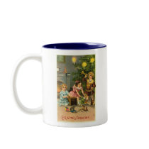 Christmas Greeting Kids, Tree, Toys Coffee Mugs