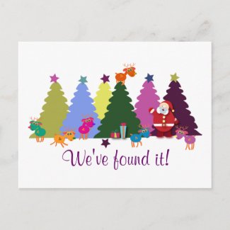 Christmas Greeting postcards: Santa and his deers postcard