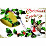 Christmas greeting with a bird and a bell