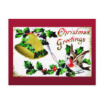 Christmas greeting with a bird and a bell