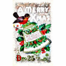 Christmas greeting with a bird sitting on the deco acrylic cut out