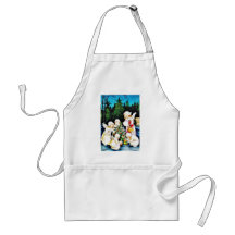 Christmas greeting with a girl apron