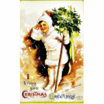Christmas greeting with a girl holds bunch of leav photo sculptures