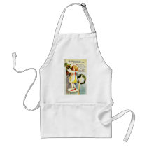 Christmas greeting with a girl standing on a stool aprons by RememberChristmas Christmas greeting with a girl standing on a stool aprons