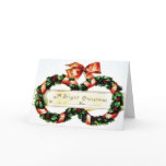 Christmas greeting with an angel like girl has bas