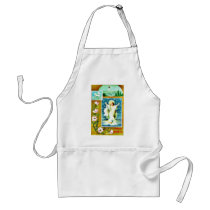 Christmas greeting with an apparition of infant je aprons