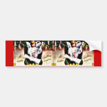 Christmas greeting with angel playing music bumper sticker