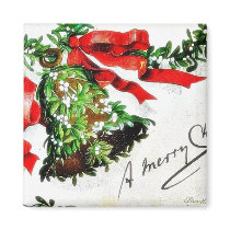 Christmas greeting with bell with ribbons magnets by RememberChristmas Christmas greeting with bell with ribbons magnets
