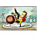 Christmas greeting with cartoon of wines and fruit