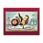 Christmas greeting with cartoon of wines and fruit
