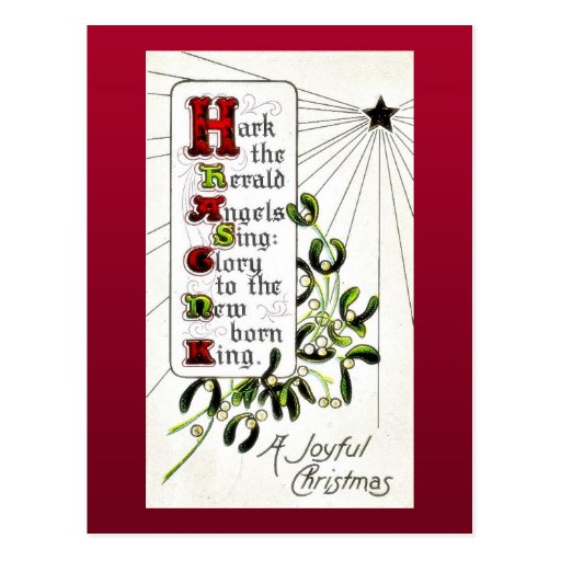 Christmas greeting with Christmas Wishes written Postcard | Zazzle